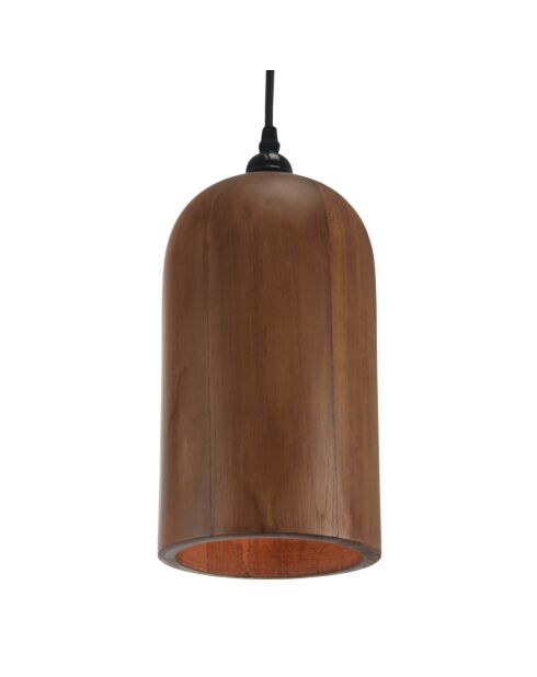 Suspension forme allongée 15x15cm en bois de teck recyclé