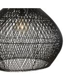Suspension cloche 68x68cm en rotin couleur noire et teck