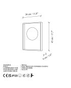 Applique murale Harlı 15700 rouge - 40x30x4 cm