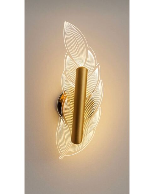 Applique murale BRZ 343409 doré/transparent - 26 cm