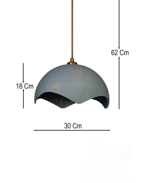 Suspensión BK204 azul/dorada - 22 a 62 cm