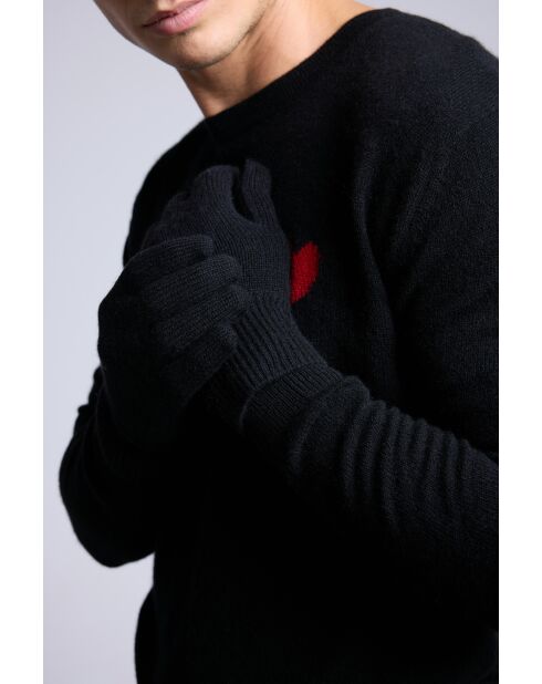 Gants en cachemire unisexe noirs