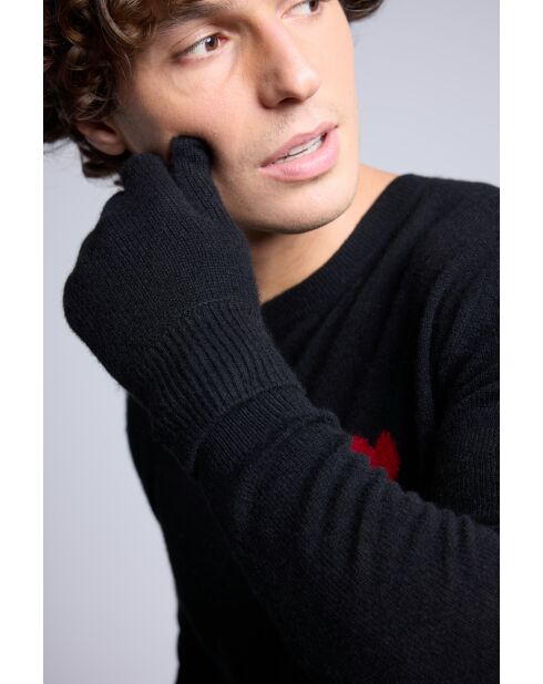Gants en cachemire unisexe noirs