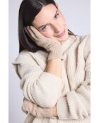 Gants en cachemire unisexe beige Crème