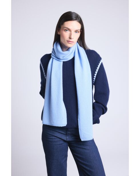 sciarpa unisex in cashmere celeste