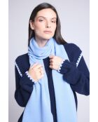 Echarpe-étole en cachemire unisexe bleu ciel