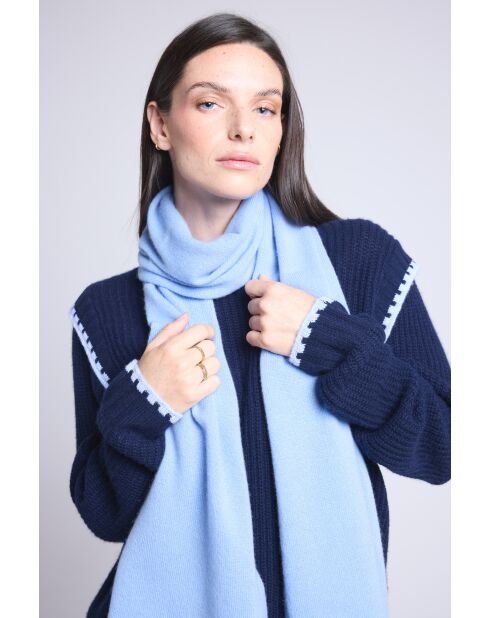 sciarpa unisex in cashmere celeste