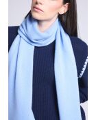Echarpe-étole en cachemire unisexe bleu ciel