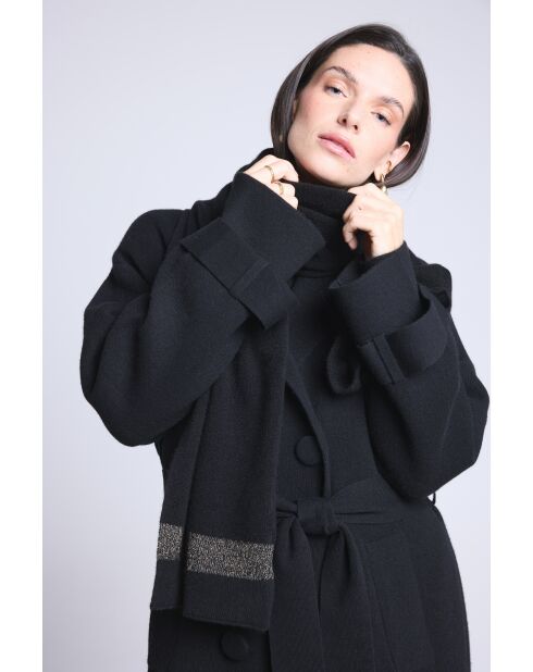 Sciarpa unisex in cashmere lurex nero oro