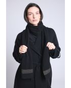 Sciarpa unisex in cashmere lurex nero oro