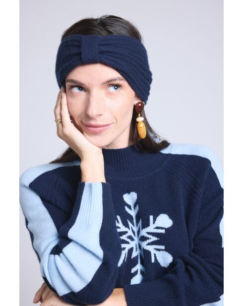 Marineblaues Kaschmir-Stirnband