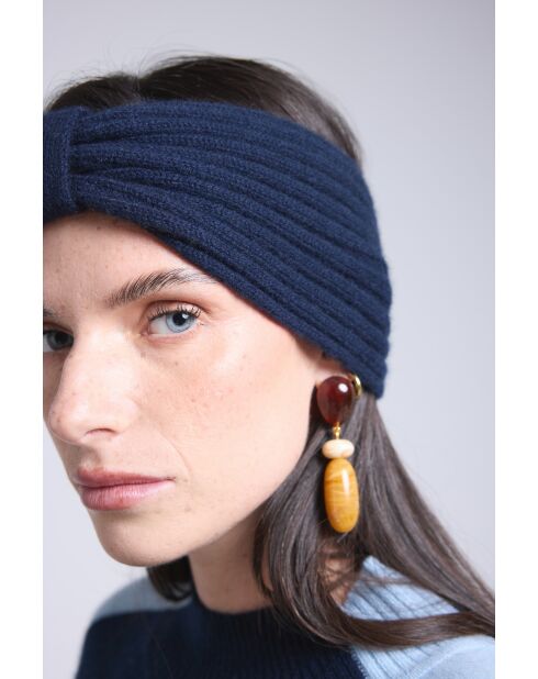 Marineblaues Kaschmir-Stirnband