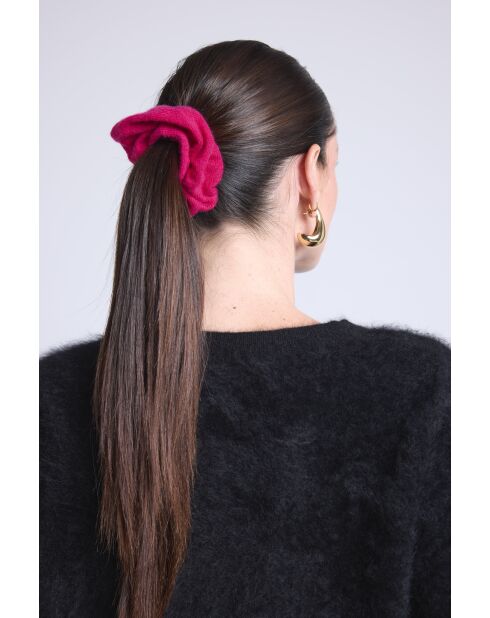 Chouchou cheveux en cachemire fushia
