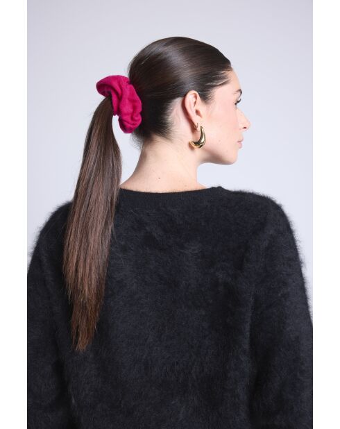 Chouchou cheveux en cachemire fushia