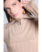 Collo trucker in cashmere beige crema