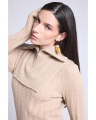 Collo trucker in cashmere beige crema
