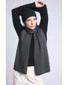 Sciarpa a stola unisex in lurex nero argentato