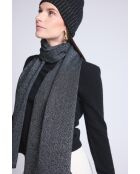 Sciarpa a stola unisex in lurex nero argentato