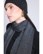 Sciarpa a stola unisex in lurex nero argentato