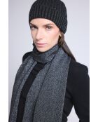 Sciarpa a stola unisex in lurex nero argentato