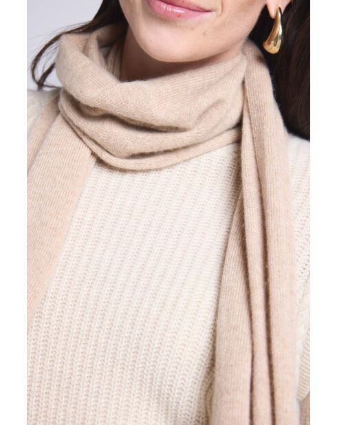 Sciarpa unisex in cashmere beige crema