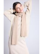 Sciarpa unisex in cashmere beige crema
