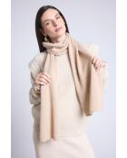 Sciarpa unisex in cashmere beige crema