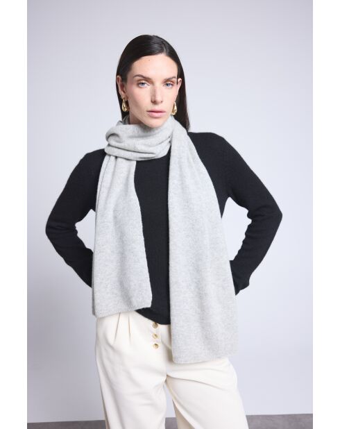 sciarpa unisex in cashmere grigio chiaro