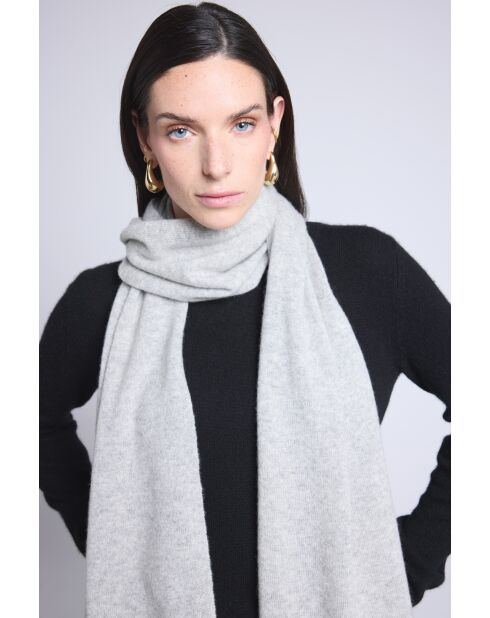 sciarpa unisex in cashmere grigio chiaro