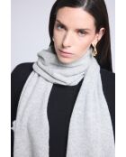 sciarpa unisex in cashmere grigio chiaro