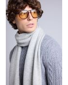 sciarpa unisex in cashmere grigio chiaro