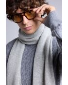 sciarpa unisex in cashmere grigio chiaro