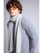 sciarpa unisex in cashmere grigio chiaro