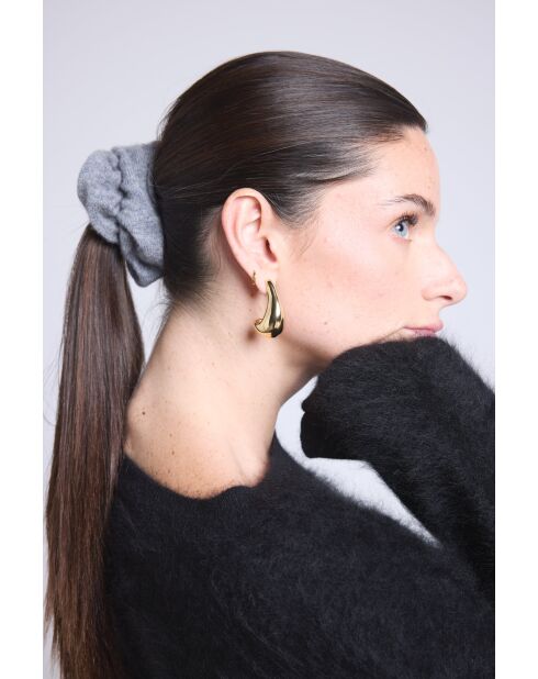 Chouchou cheveux en cachemire gris foncé