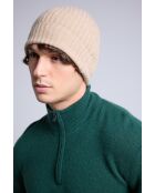 Bonnet en cachemire unisexe beige Crème