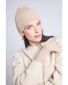 Bonnet en cachemire unisexe beige Crème