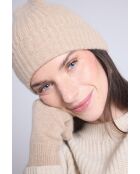 Bonnet en cachemire unisexe beige Crème
