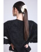 Chouchou cheveux en cachemire blanc