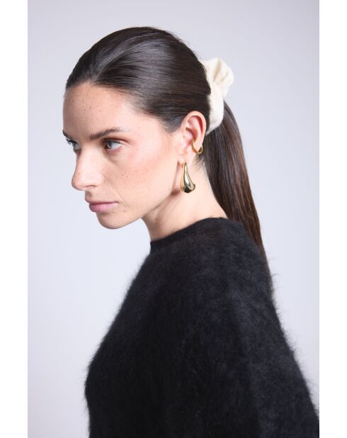 Chouchou cheveux en cachemire blanc