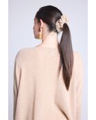 Chouchou cheveux en cachemire beige Crème