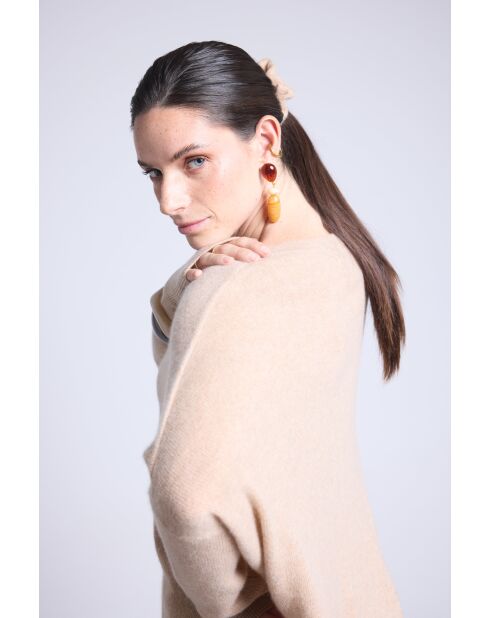 Chouchou cheveux en cachemire beige Crème