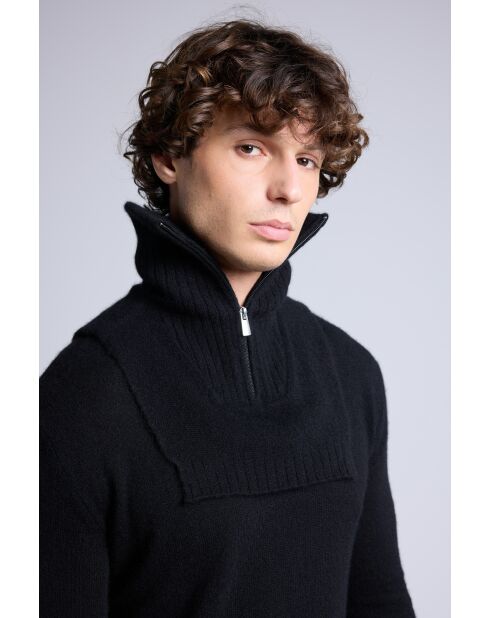 Collo trucker in cashmere nero