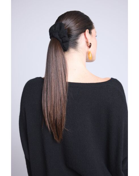 Chouchou cheveux en cachemire noir