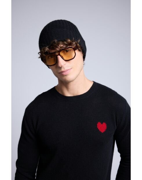 Bonnet en cachemire unisexe noir