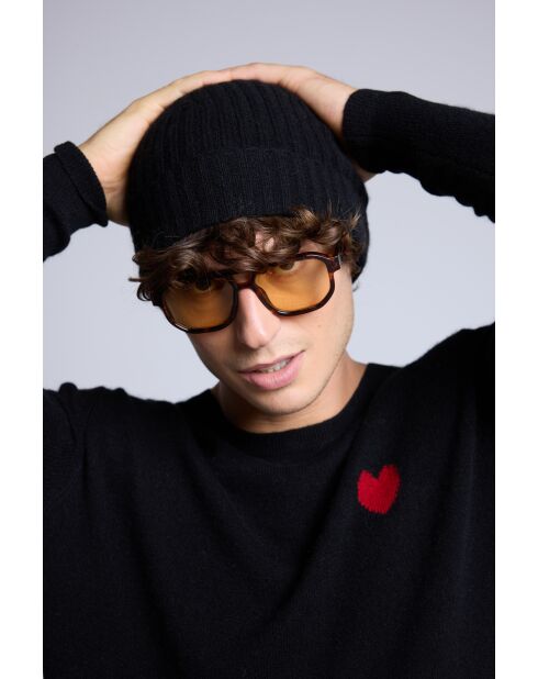 Bonnet en cachemire unisexe noir