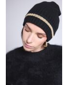 Unisex-Kaschmirhut aus Lurex in Schwarzgold