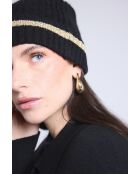 Unisex-Kaschmirhut aus Lurex in Schwarzgold