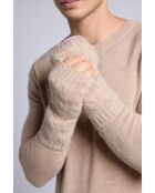 Manoplas unisex de cachemir beige crema
