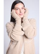 Manoplas unisex de cachemir beige crema