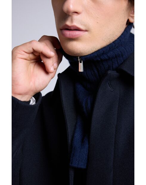 Collo trucker in cashmere blu
